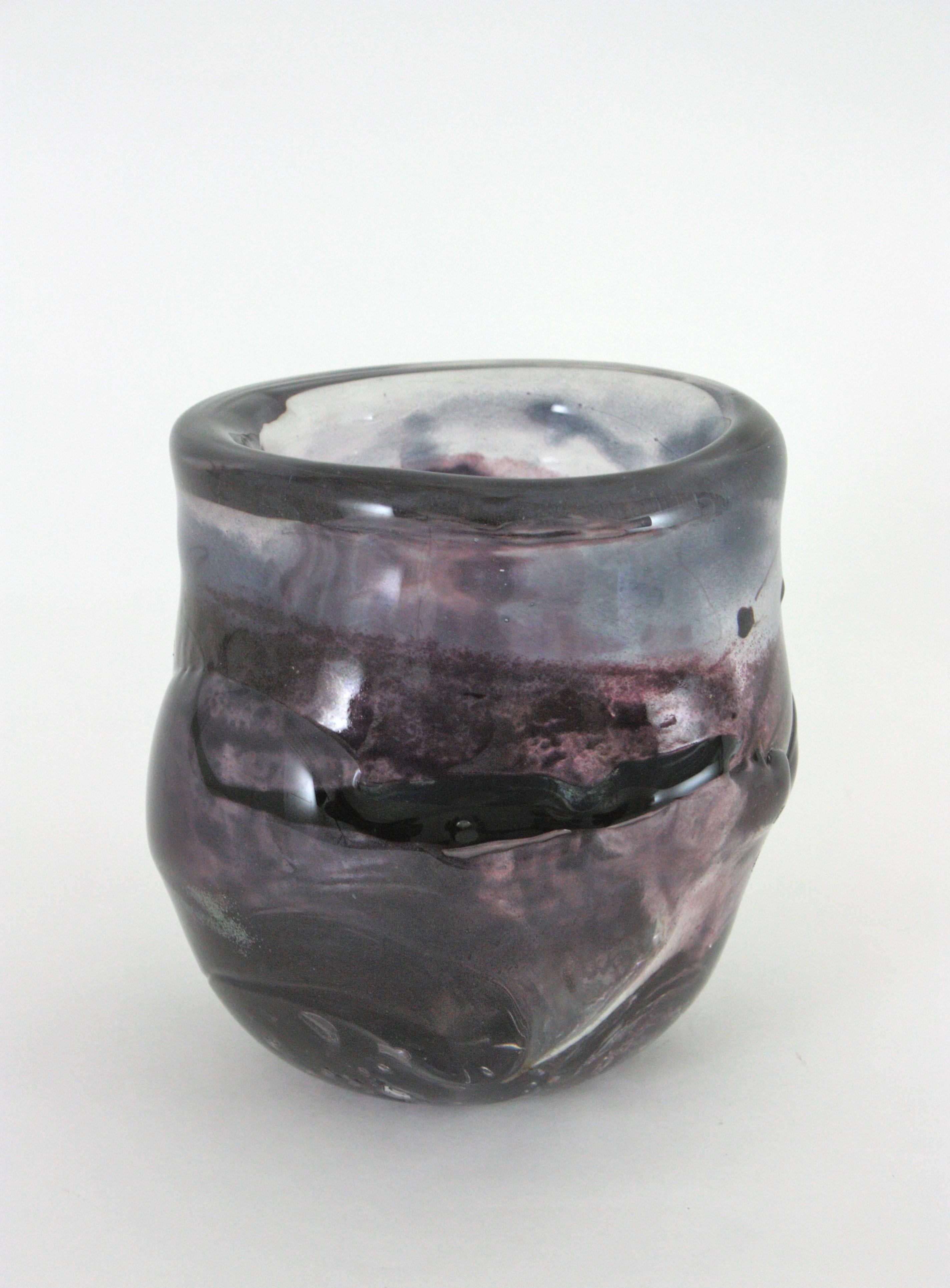Vaso in vetro artistico di Murano Starry Night, anni '50 In condizioni buone in vendita a Barcelona, ES