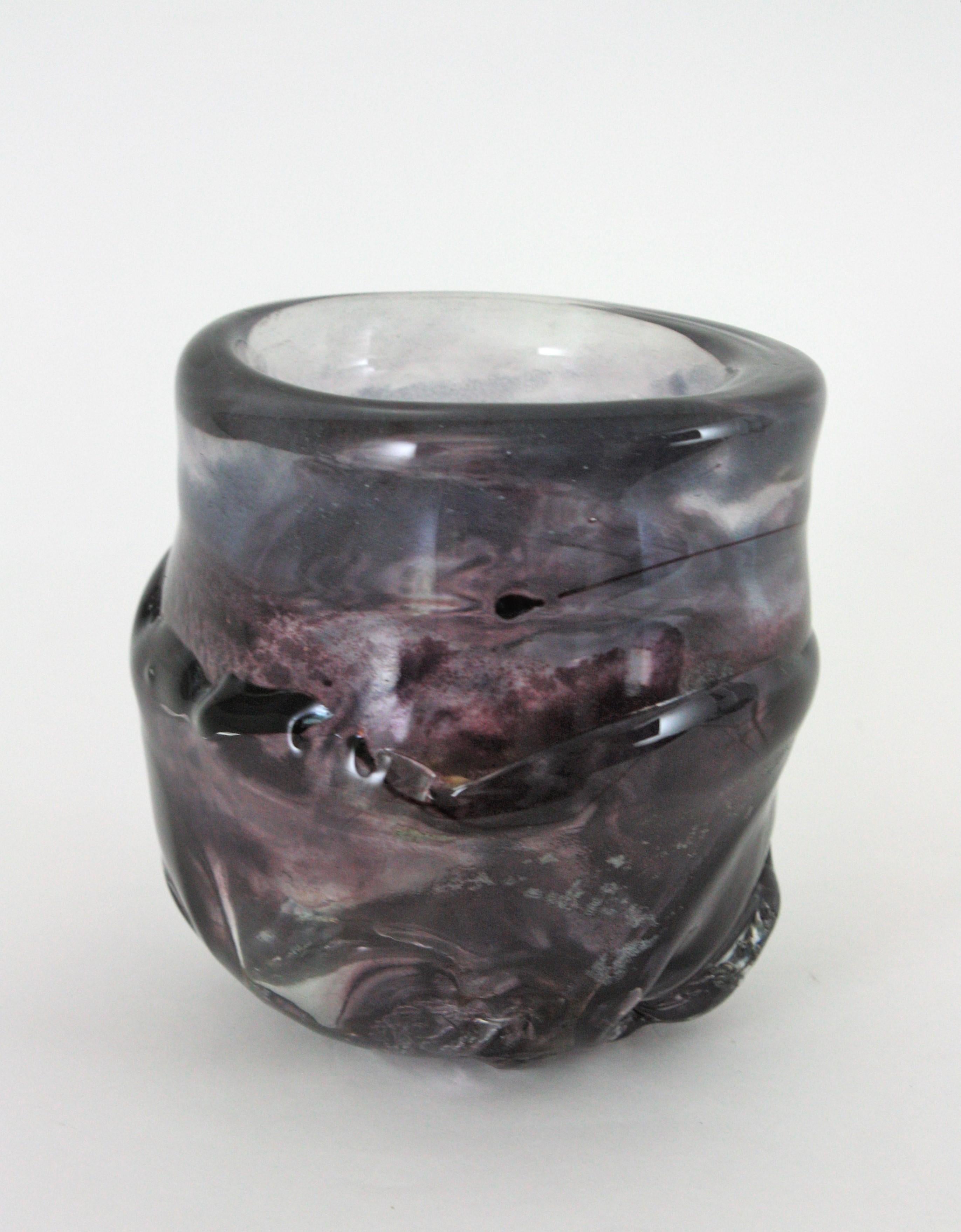 XX secolo Vaso in vetro artistico di Murano Starry Night, anni '50 in vendita