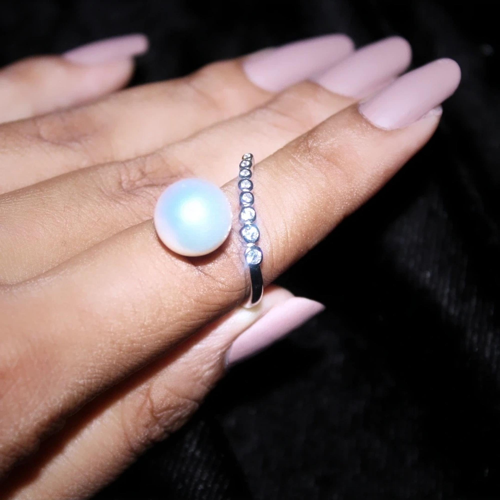 Taille ronde Bague en perles Nuit étoilée en vente