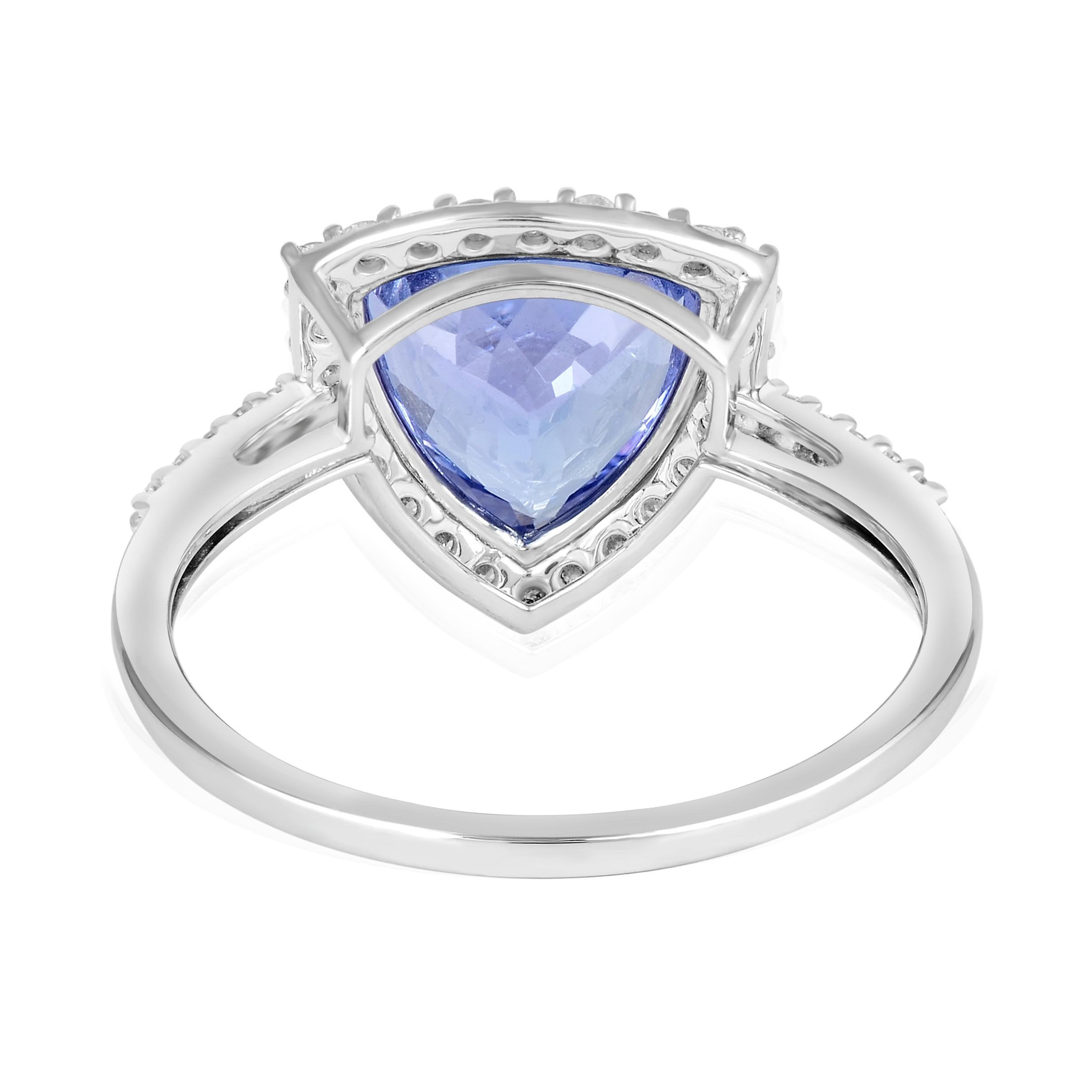 Luxurious 14K Tanzanite & Diamond Cocktail Ring, Size 7 - Statement Jewelry 1
