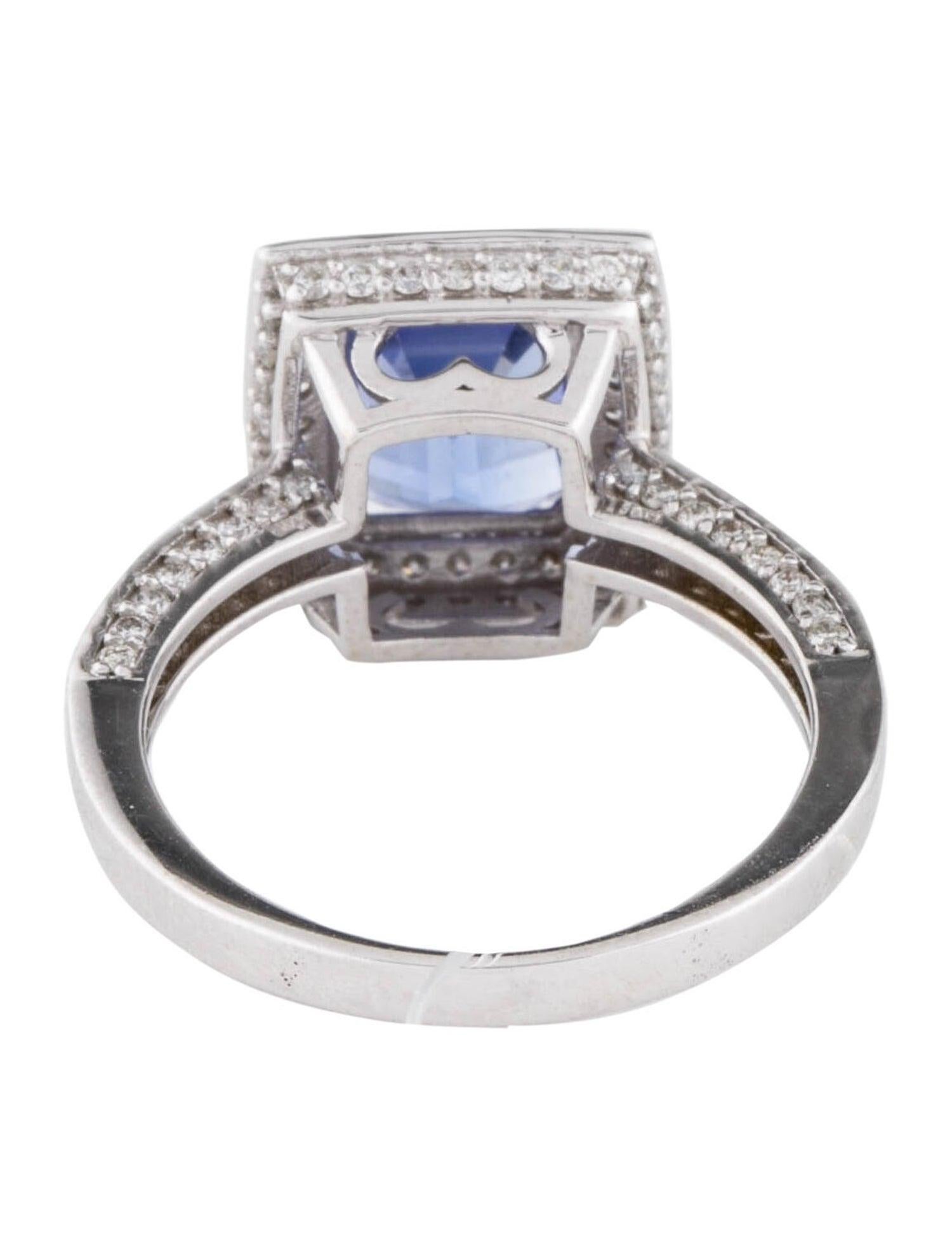 Brilliant Cut 14K Tanzanite & Diamond Cocktail Ring - 2.67ctw - Size 7 - Statement Jewelry For Sale