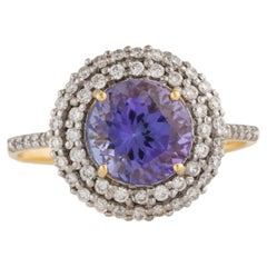 "Starry Night Tanzanite and Diamond Ring - The Beauty of the Night Sky Collectio