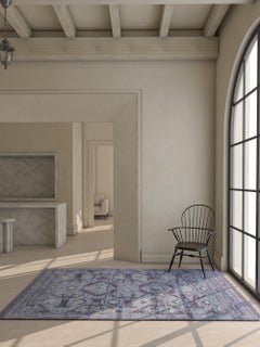 Starry Skyfall Indigo Blue & CastleRock 240x300 cm Hand Knotted Rug