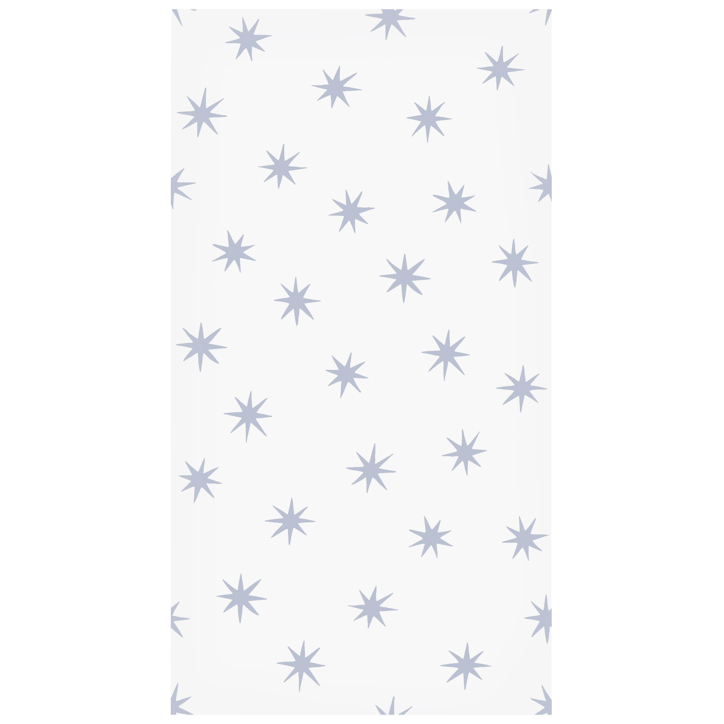 Stars in Zen Blue and White on Smooth Wallpaper For Sale