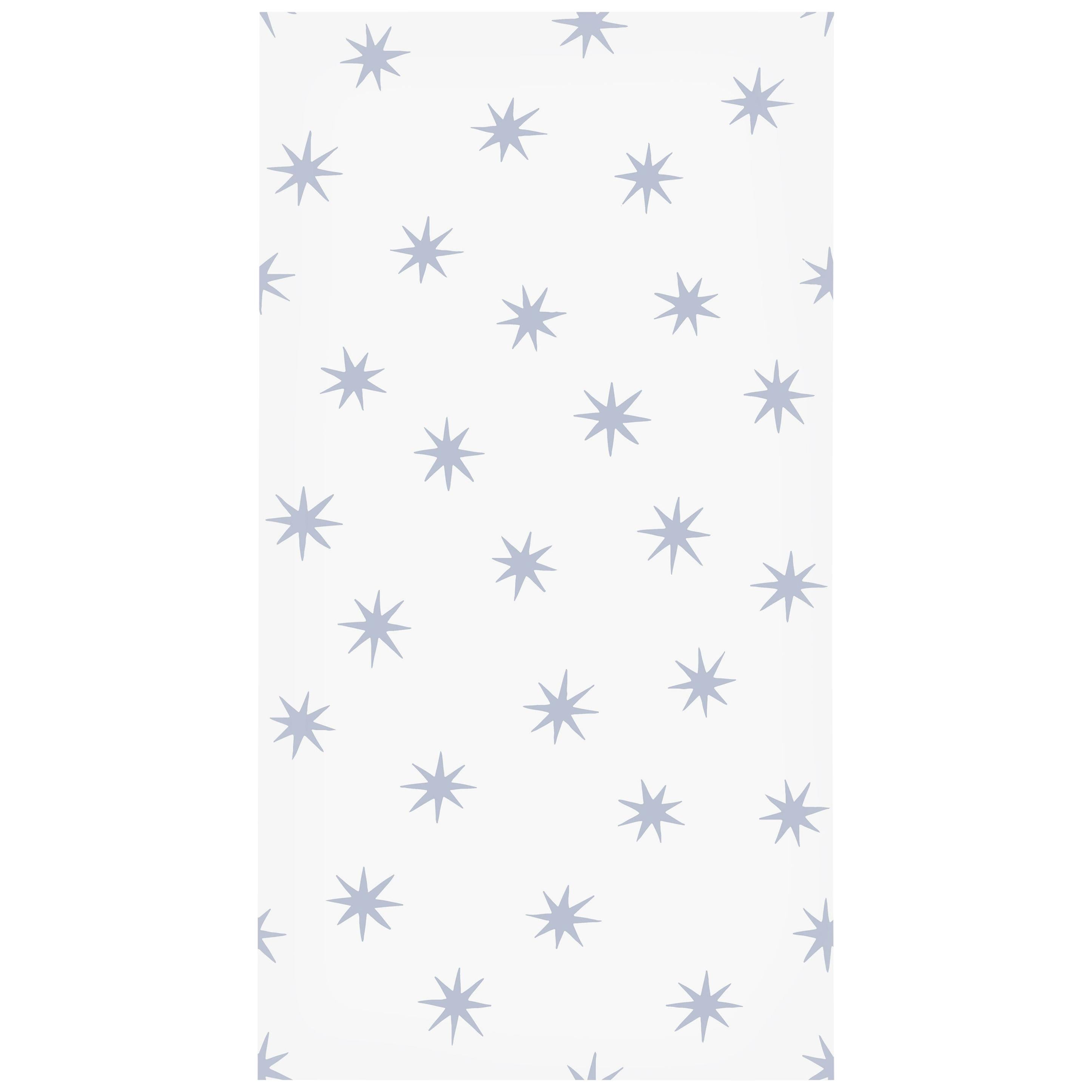 Stars in Zen Blue and White on Smooth Wallpaper For Sale