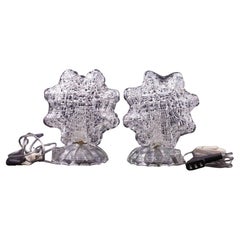 "Stars" Set of 2 Art Decò Murano Glass Barovier e Toso Table Lamp, 1940