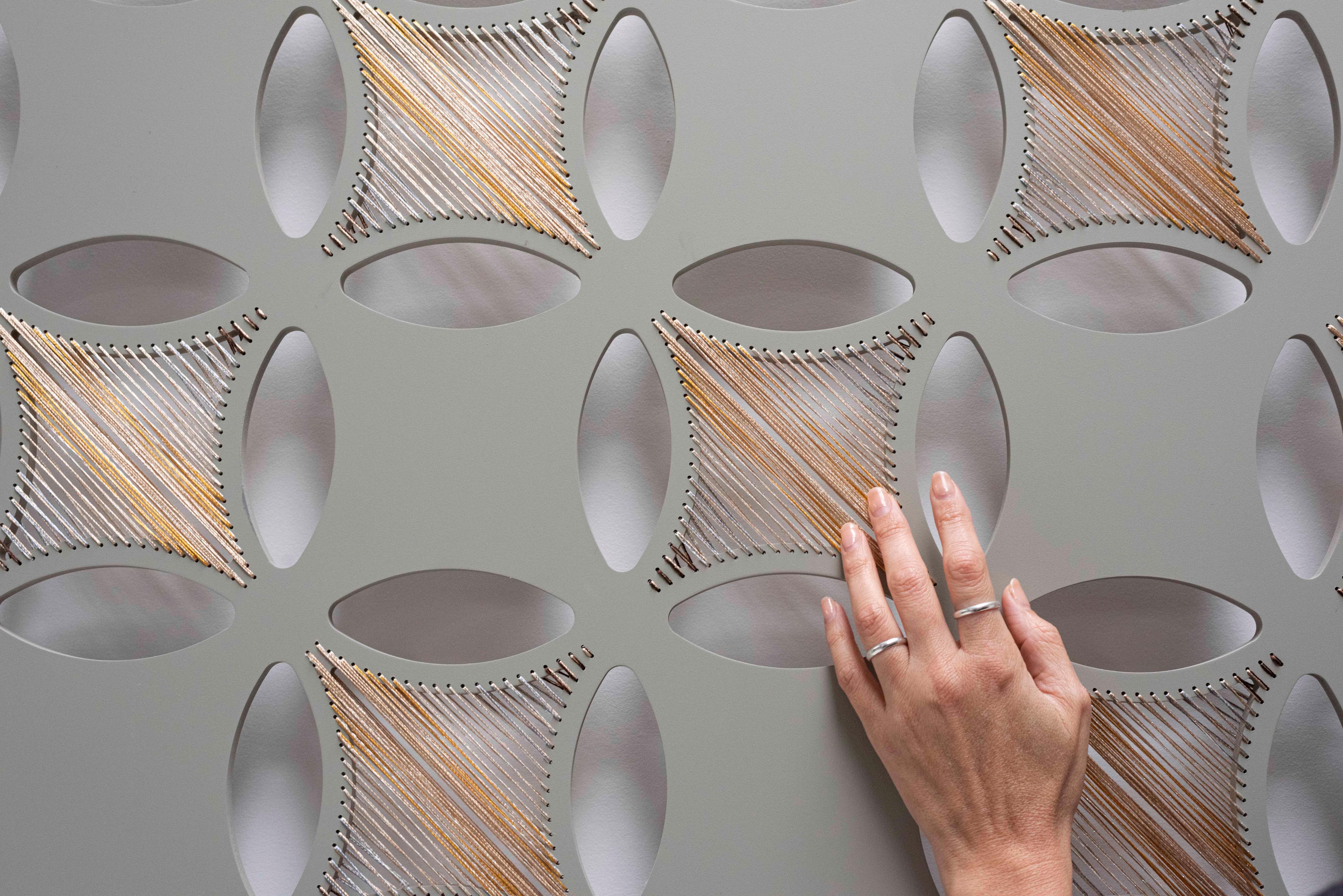 Hand-Woven Stars Threads by Piegatto, A Contemporary Textile Sculpture For Sale
