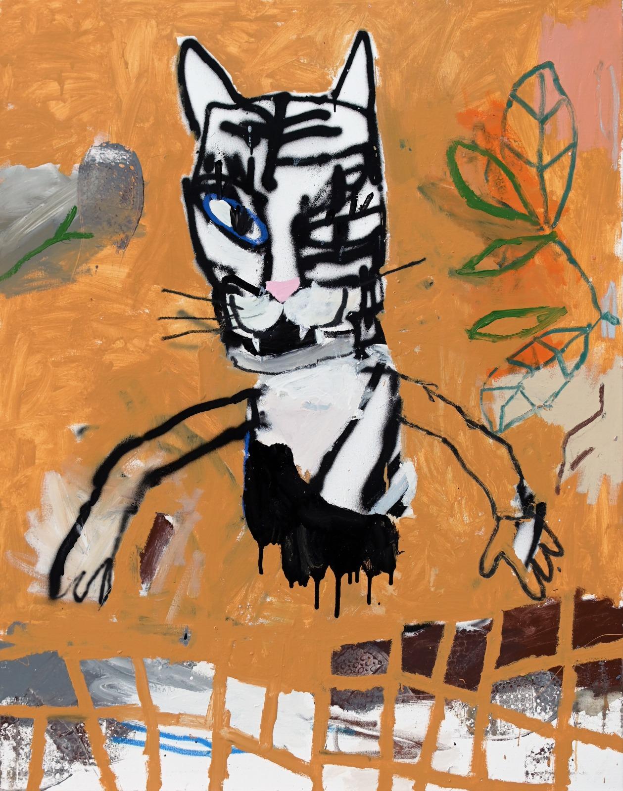 Starsky Brines Abstract Painting - Die liebe Katze