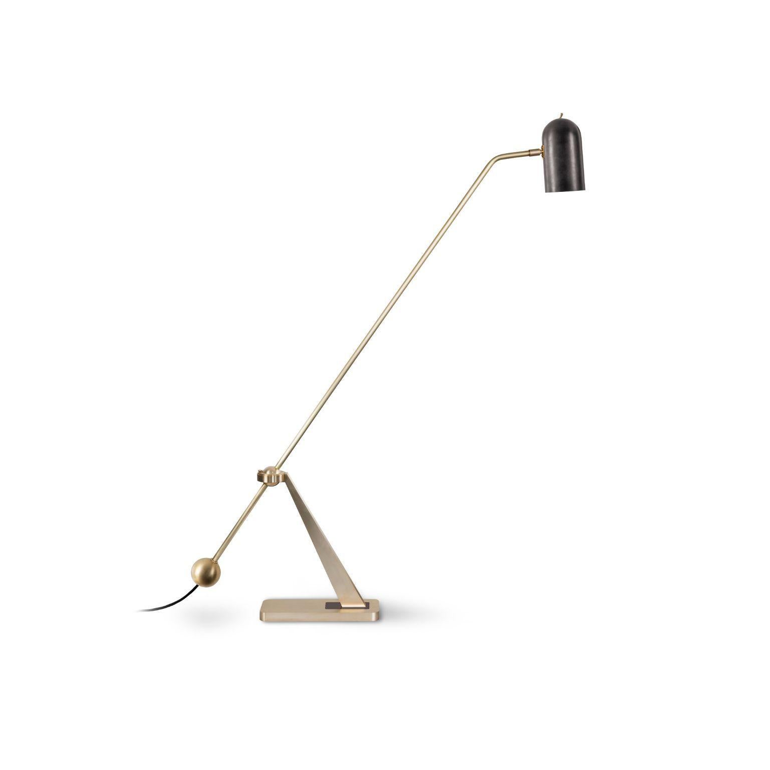 Stasis floor light - brass + bronze by Bert Frank
Dimensions: 125 x 128 x 15 cm
Materials: Brass, bronze

When Adam Yeats and Robbie Llewellyn founded Bert Frank in 2013 it was a meeting of minds and the start of a collaborative creative