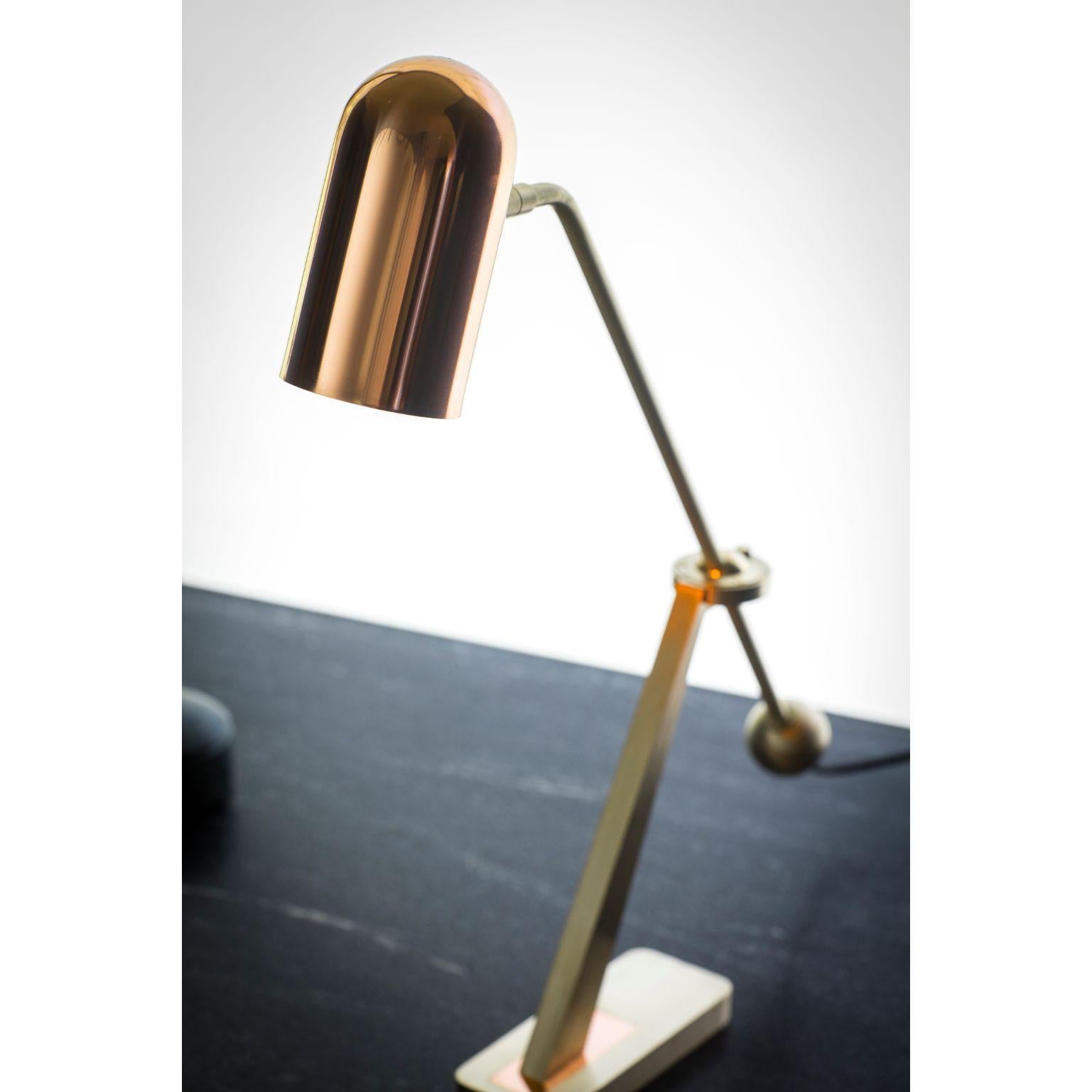 Stasis Table Light, Brass + Polished Copper by Bert Frank 3