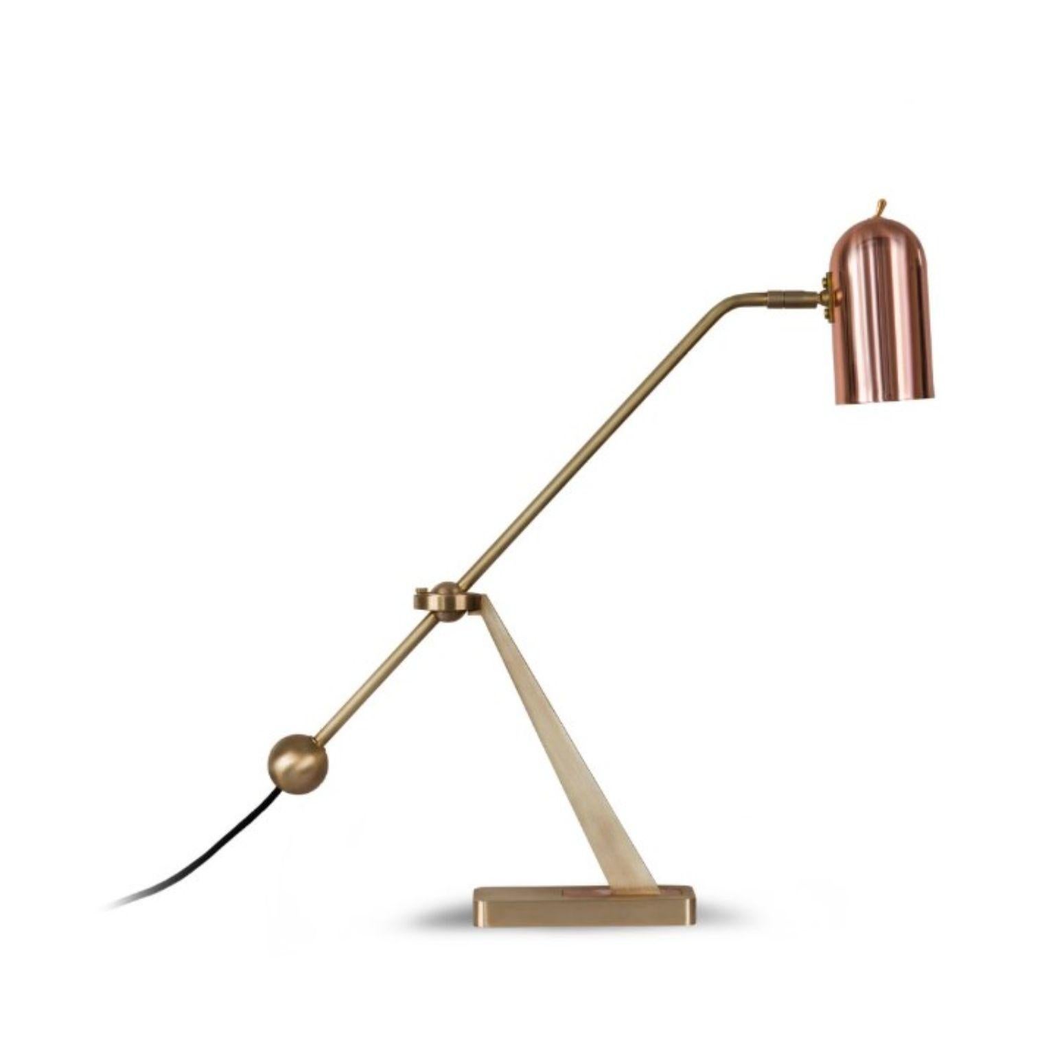 Lámpara de mesa Stasis, latón + cobre pulido by Bert Frank en venta 1
