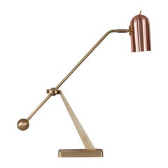 Stasis Table Light, Brass + Polished Copper by Bert Frank