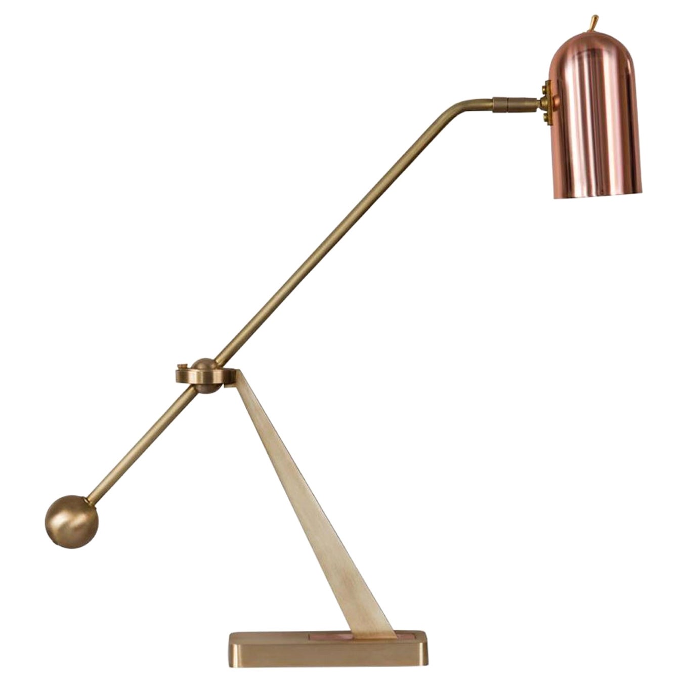 Lampada da tavolo Stasis, ottone + rame lucido di Bert Frank