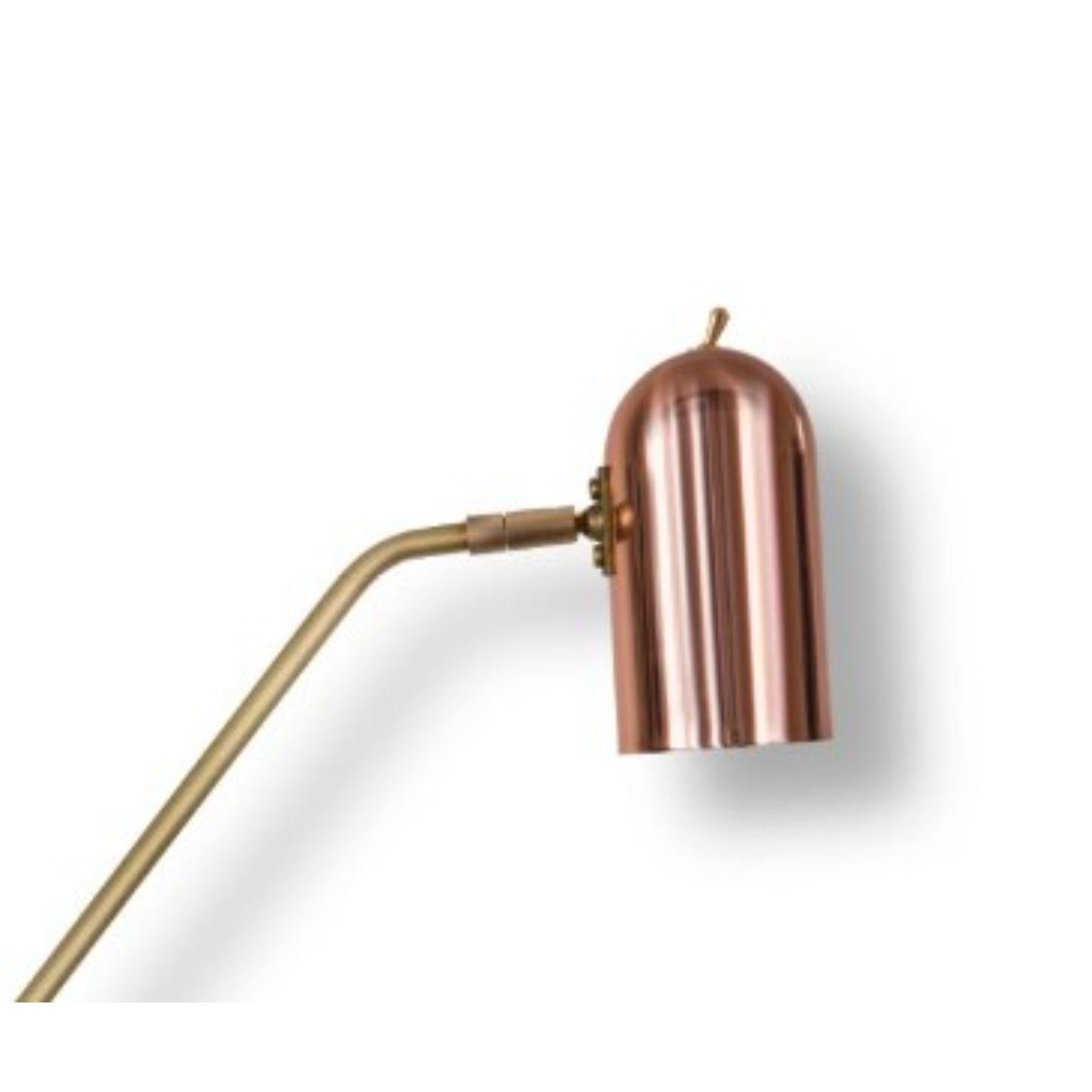 Modern Stasis Wall Light, Brass +  Polished Copper by Bert Frank