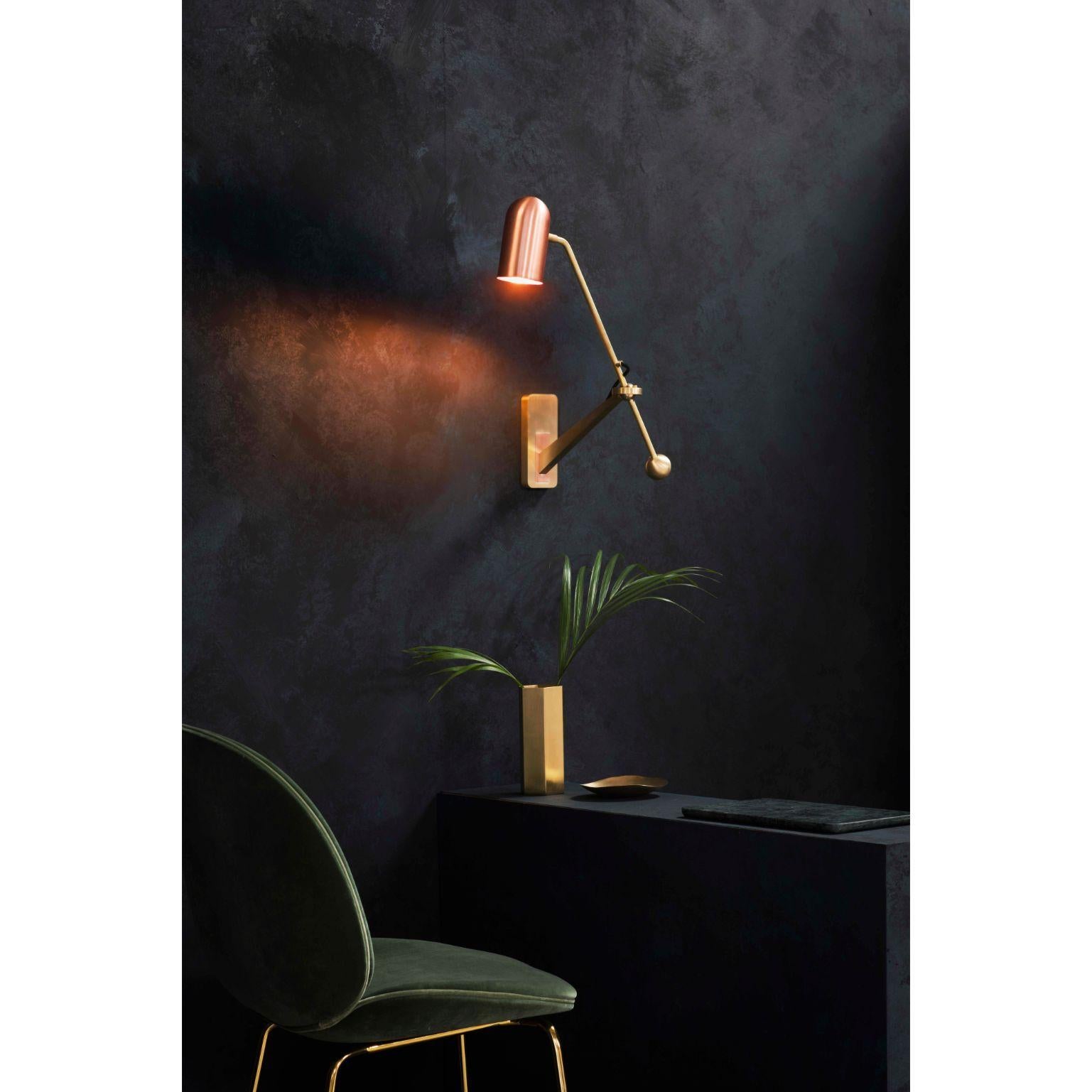 Stasis Wall Light, Brass +  Polished Copper by Bert Frank 1
