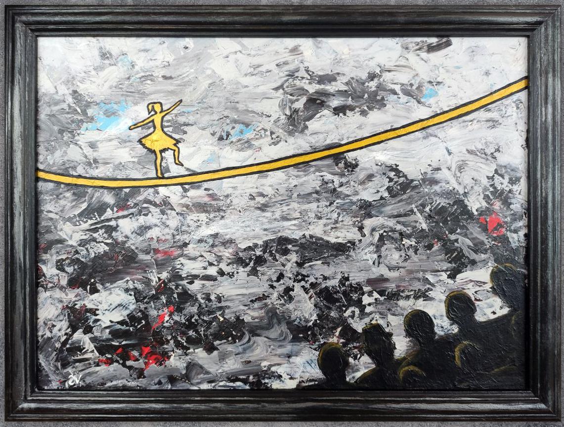 DONNA CHE MANOVRA. Pittura originale di Stasy Vo in vendita 9