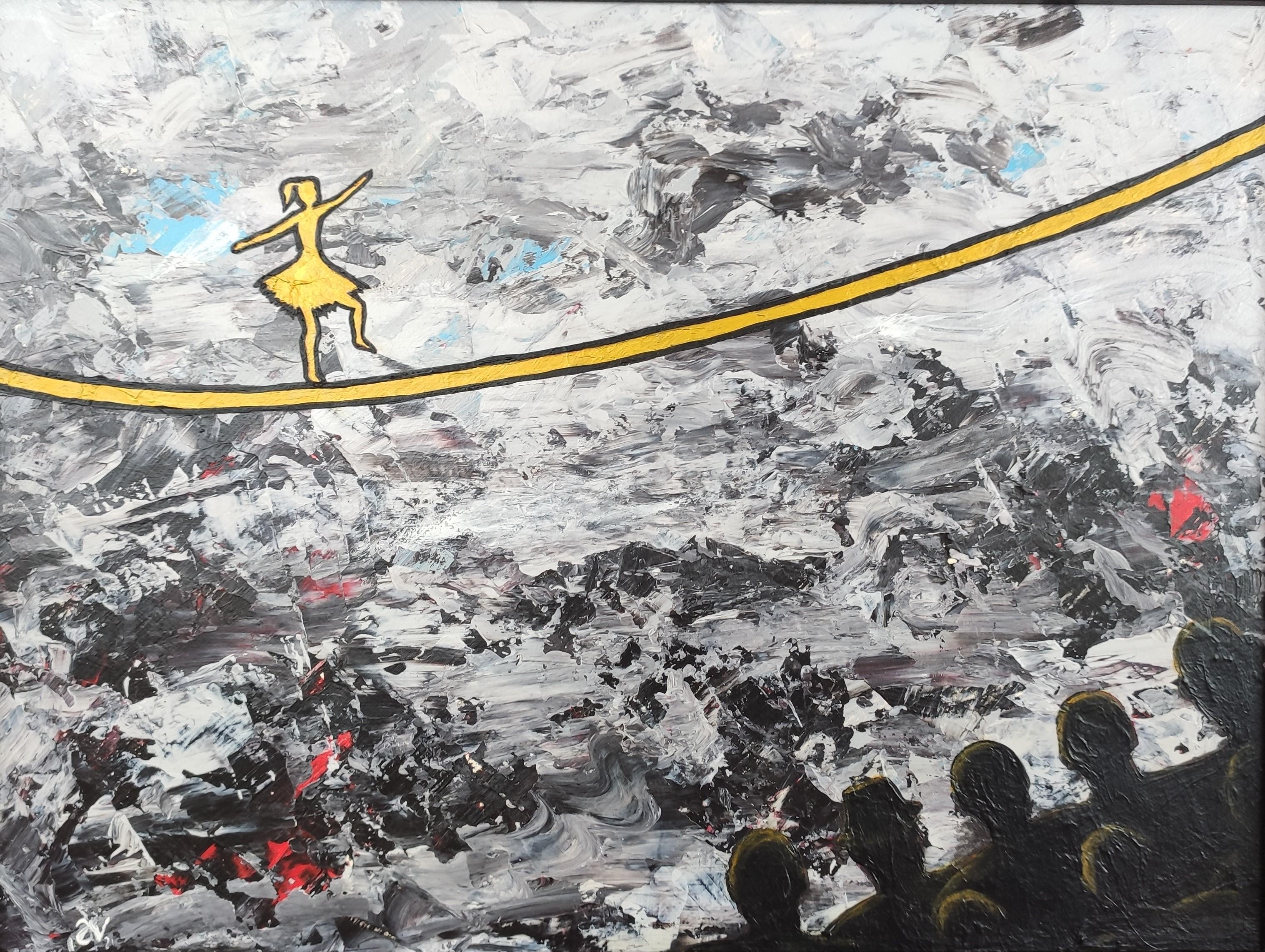 DONNA CHE MANOVRA. Pittura originale di Stasy Vo in vendita 1