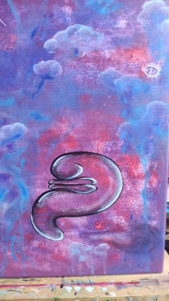 MEDIEVAL NIGHT DREAMS Funny Creatures Original lila Gemälde von Stasy Vo