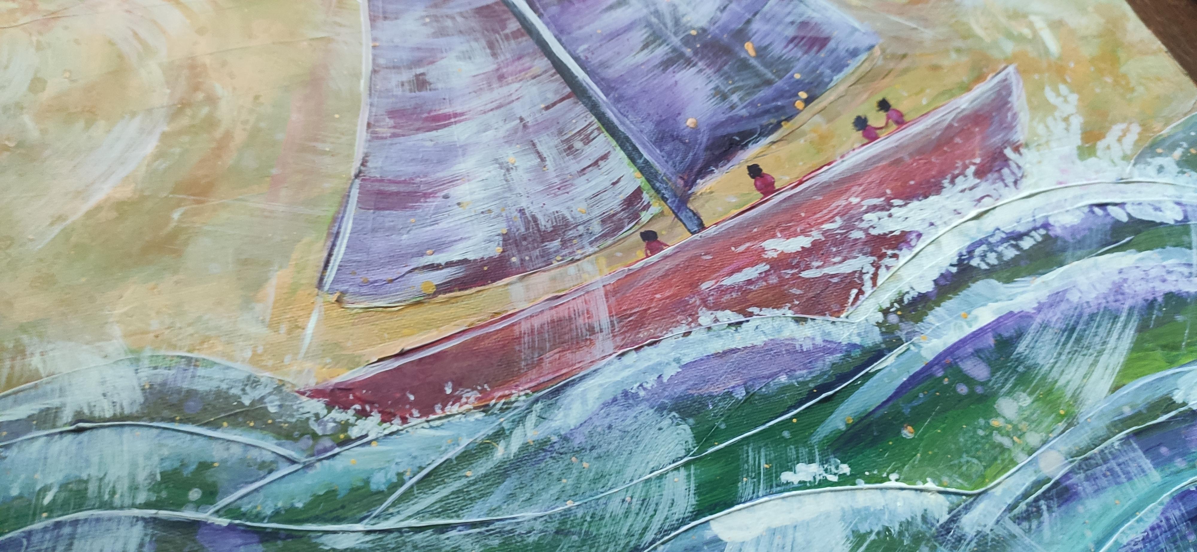 SAILBOAT. Peinture originale de Stasy Vo en vente 6