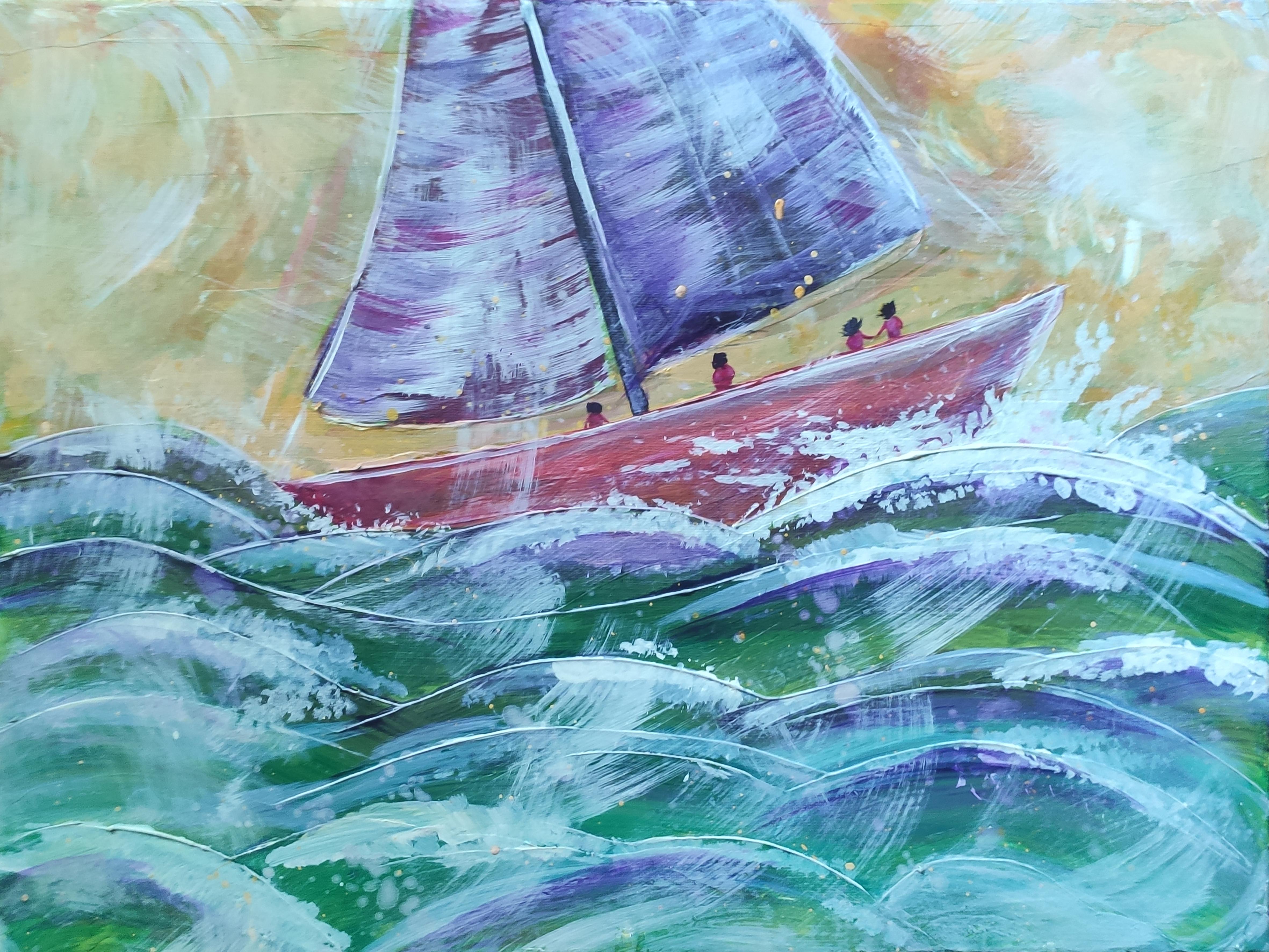 SAILBOAT. Peinture originale de Stasy Vo en vente 7