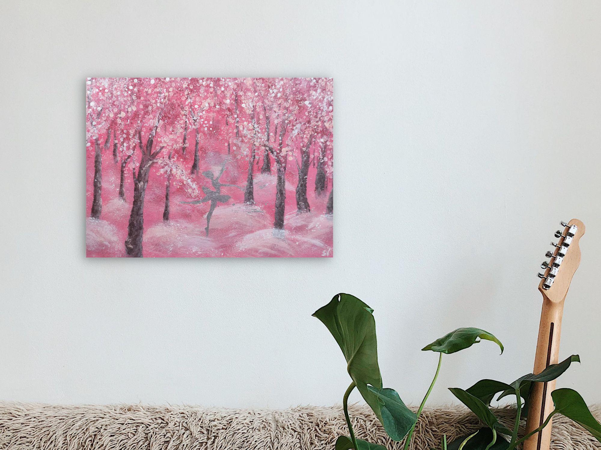 Fairy Sugar Plum Fairy in Magic Winter Woods, en argent. Peinture originale de Stasy Vo en vente 3
