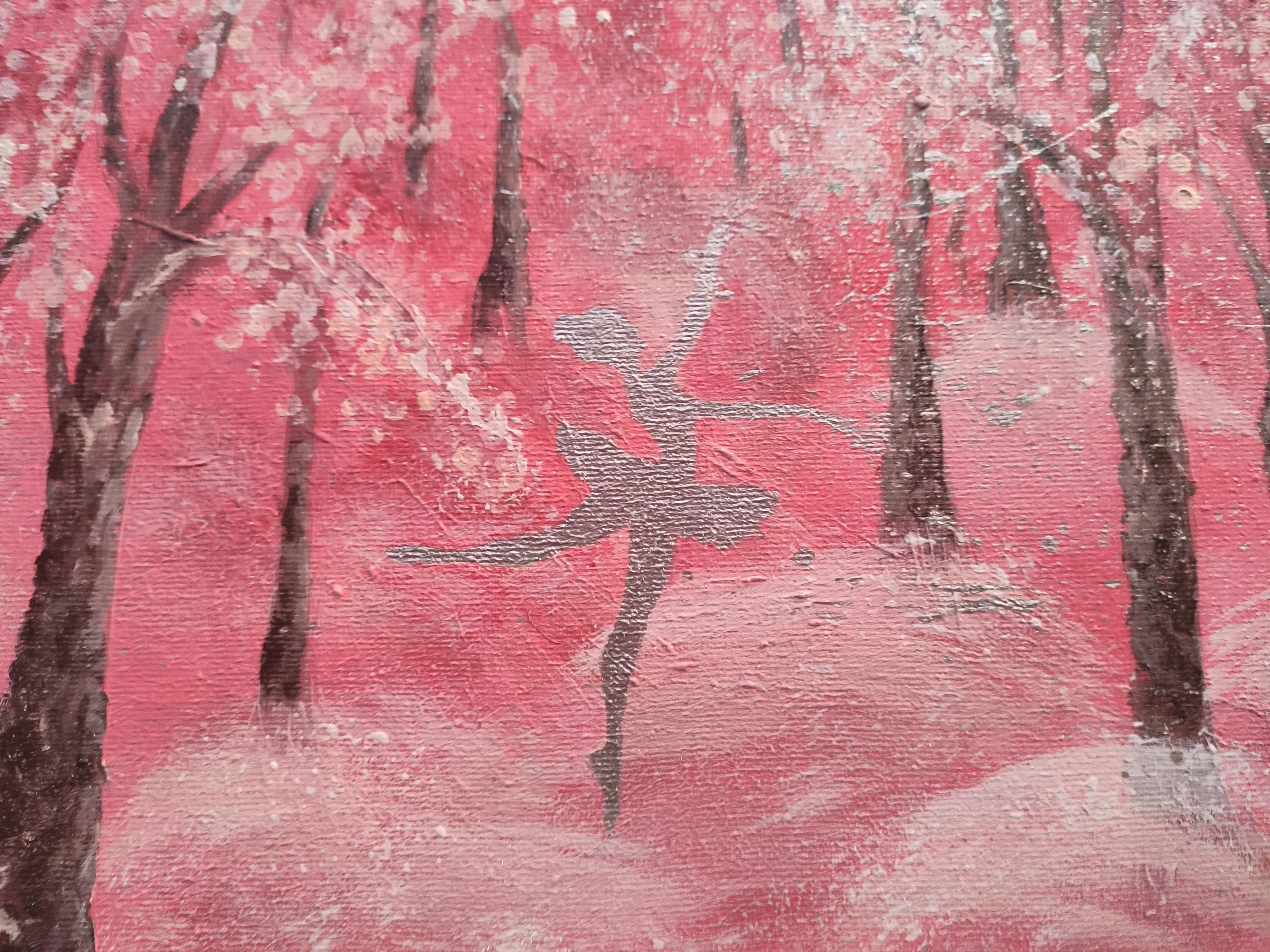 Fairy Sugar Plum Fairy in Magic Winter Woods, en argent. Peinture originale de Stasy Vo en vente 6