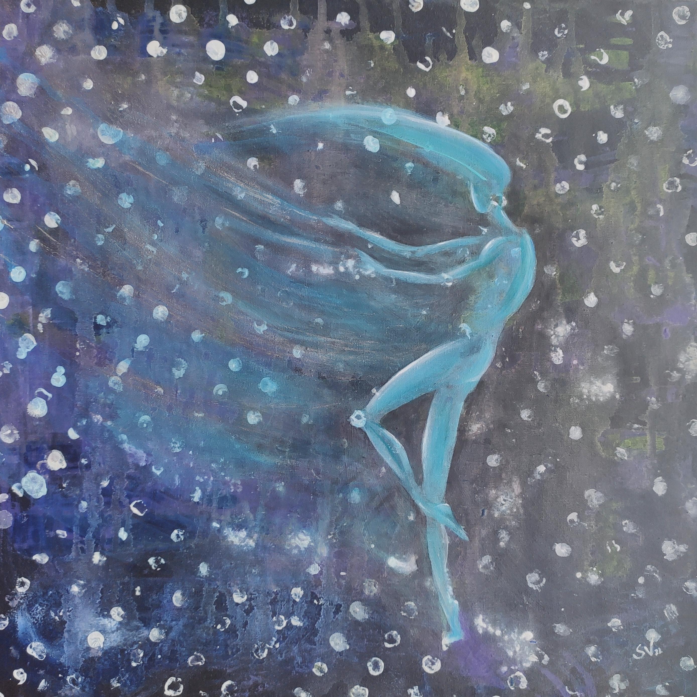 DANZA DEL FLUSSO DI NEVE. Pittura originale di Stasy Vo
