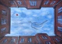 IL PALLONE È VOLATO VIA. Pittura originale di Stasy Vo