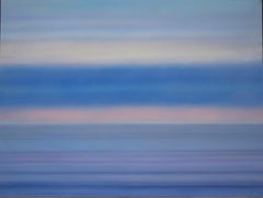 Huile sur toile abstraite bleu Horizon