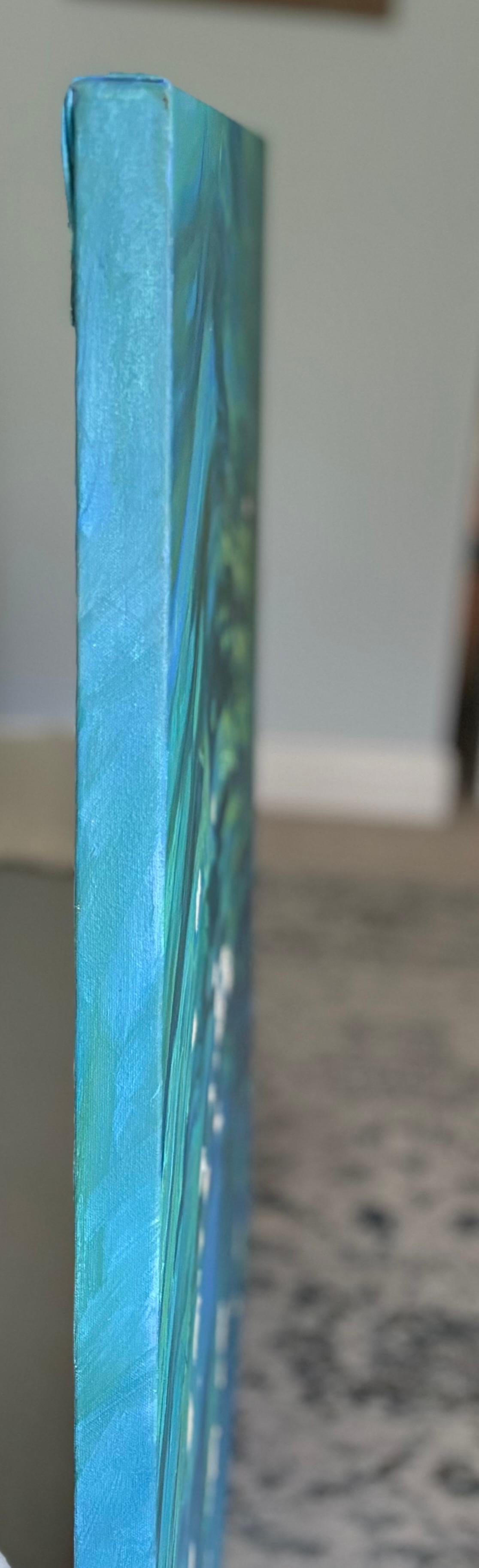 Fluss 28 Blau Abstrakt (Abstrakter Expressionismus), Painting, von Staszek Kotowski