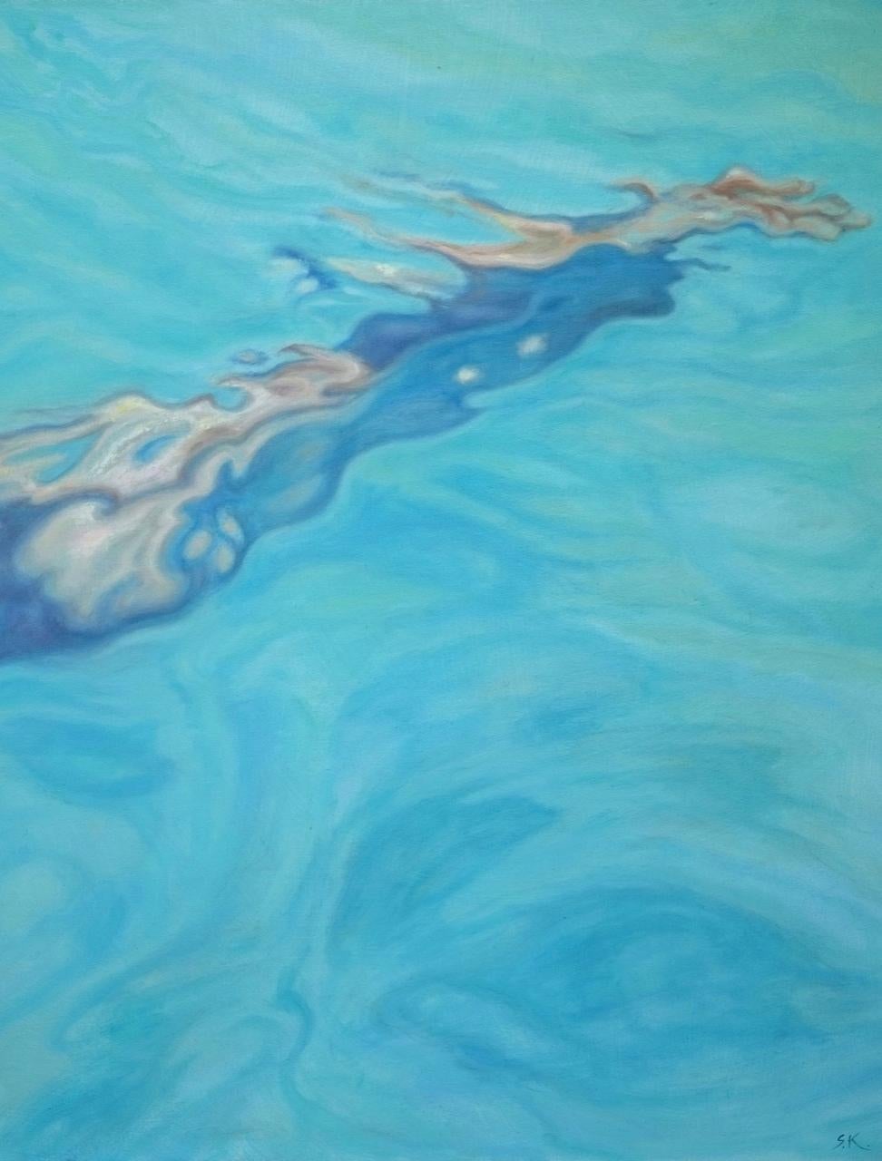 Swimmer - Painting by Staszek Kotowski