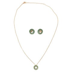 State Property 18ct Yellow Gold & Tsavorite Drew Necklace & Earrings