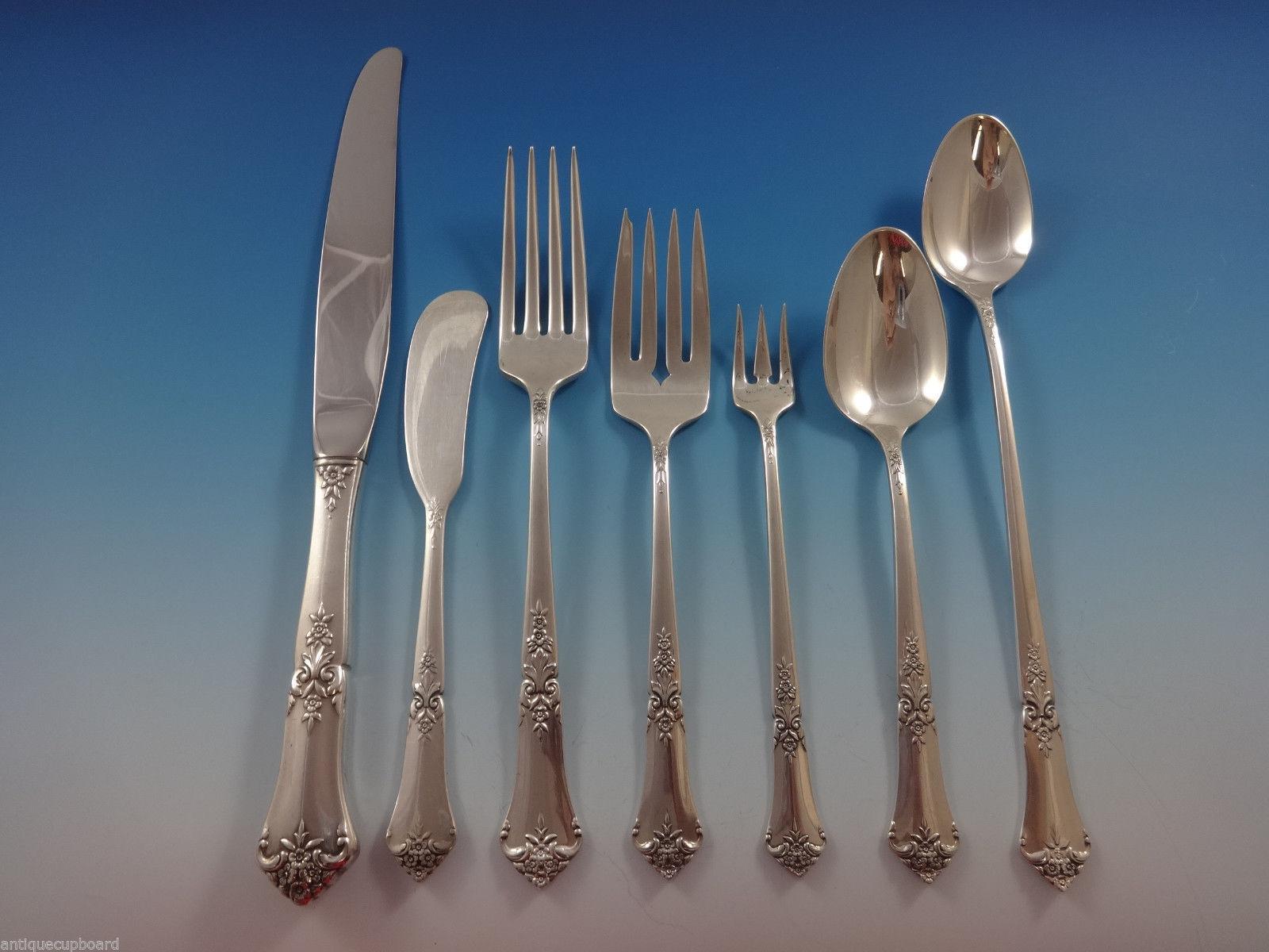 Beautiful Stately by State House sterling silver flatware set, 63 pieces. This set includes:

8 Knives, 9 1/8