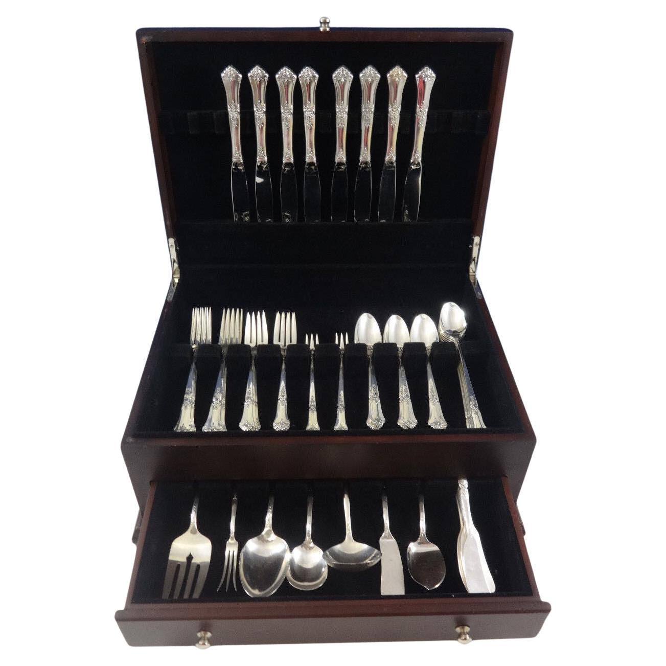 Stately by State House Sterling Silver Flatware Set For 8 Service 63 Pieces
