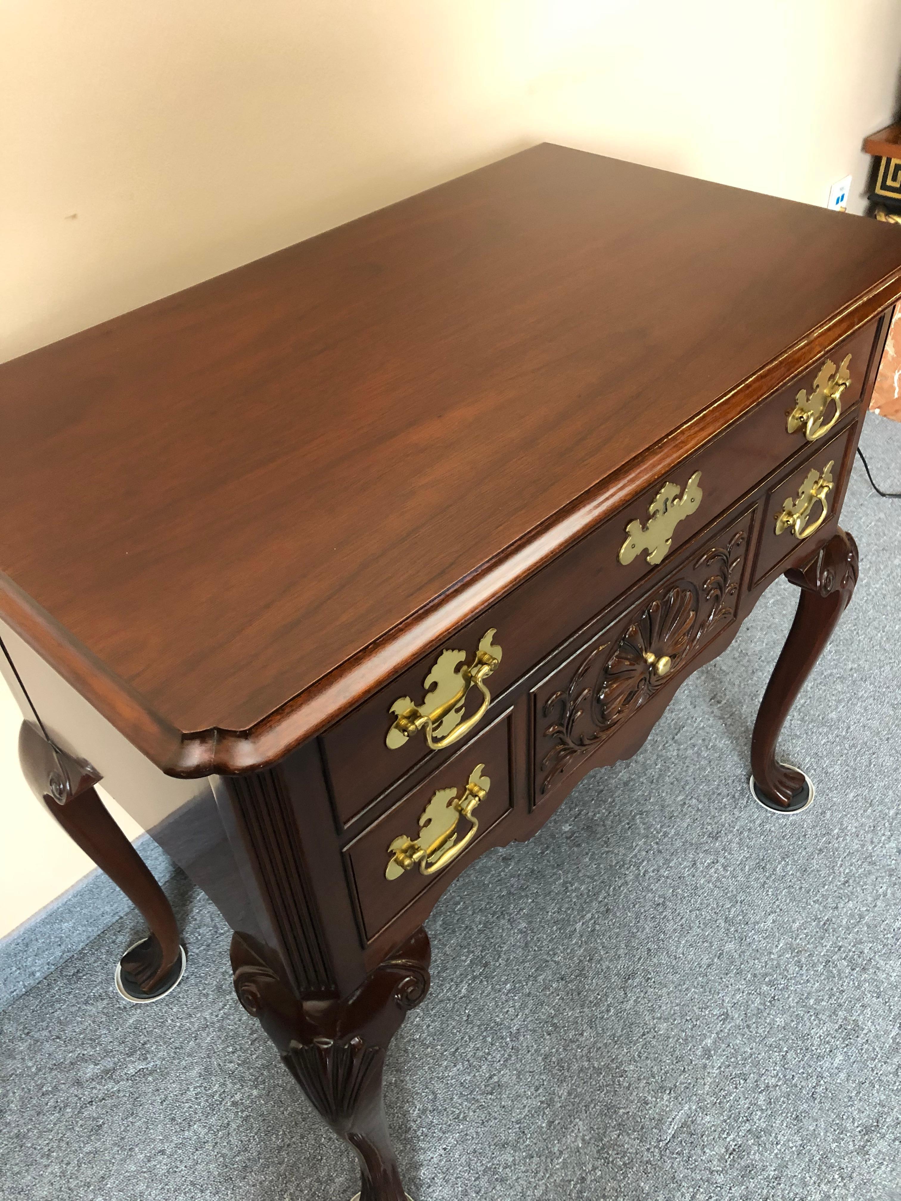 Stately Chippendale Style Mahogany Lowboy Chest of Drawers For Sale 1