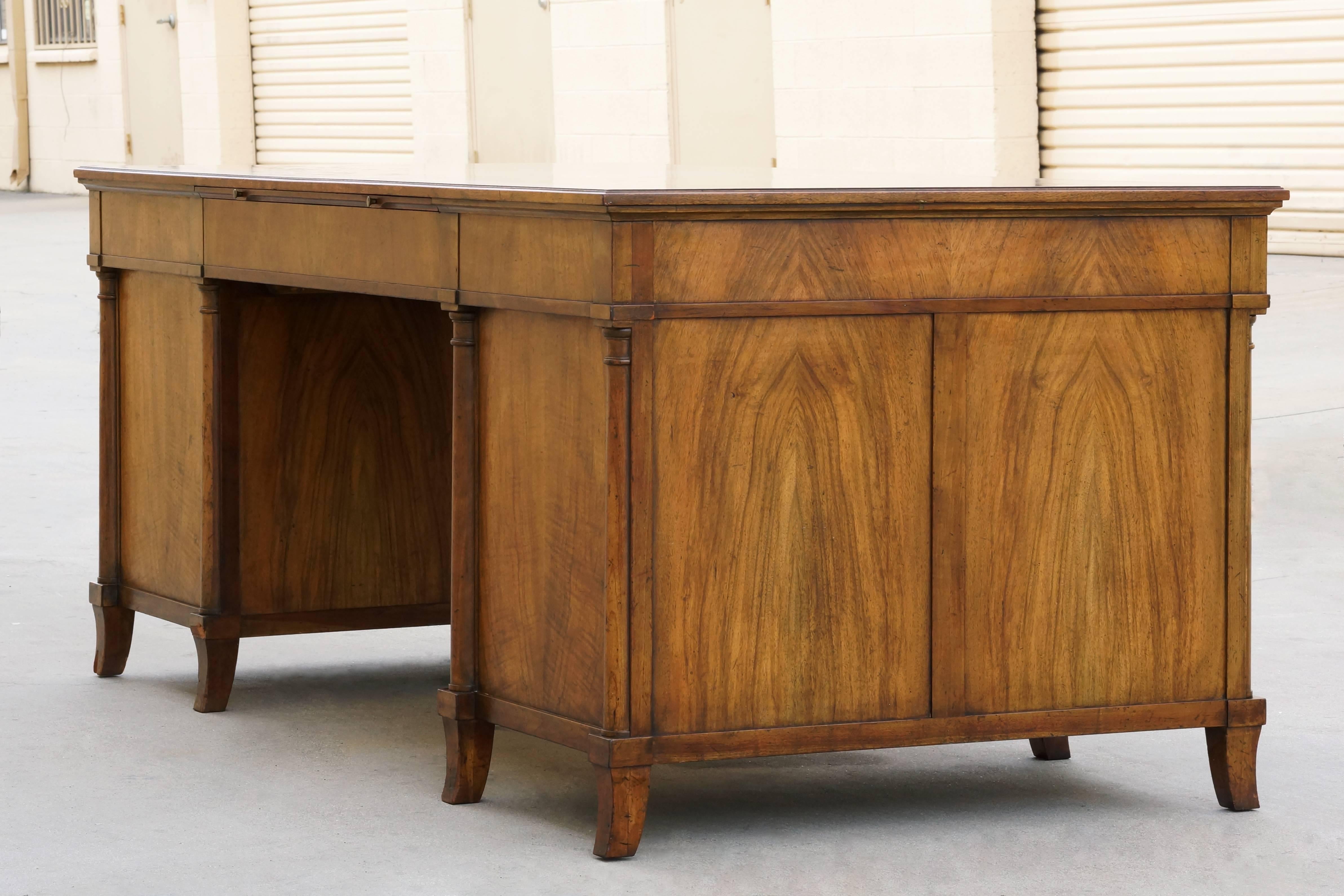 American Stately Executive Desk in Solid Walnut by Baker