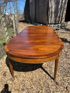Stately French Louis XVI Directoire Style Mahogany Oval Dining Table