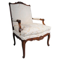 Stately French oak armchair in the Louis XV style, 20th Century