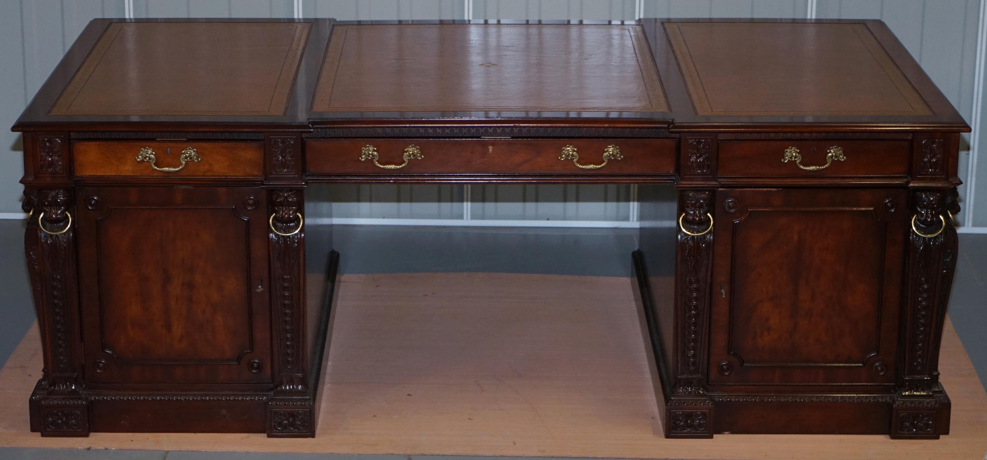 Stately Homes William Kent 1740 Chippendale Pedestal Desk Twin Sides 4