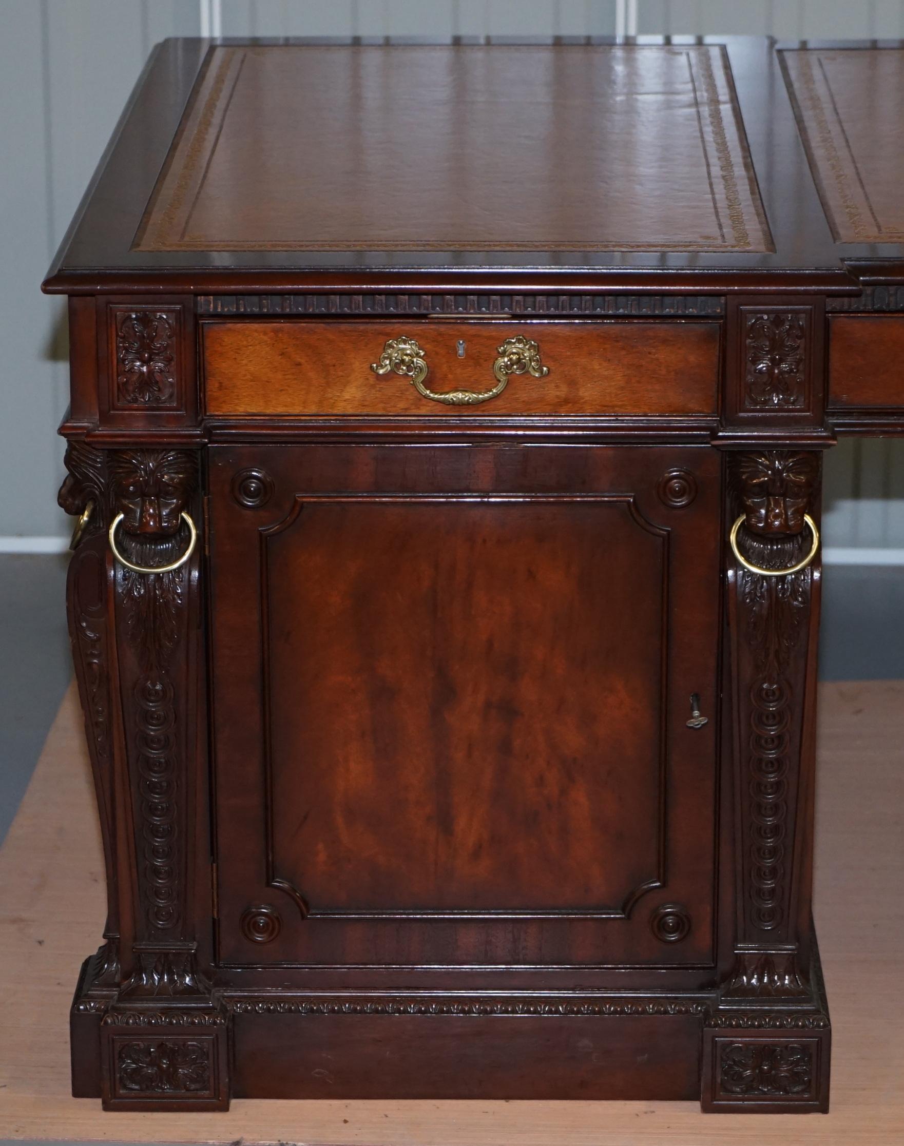 Stately Homes William Kent 1740 Chippendale Pedestal Desk Twin Sides 5