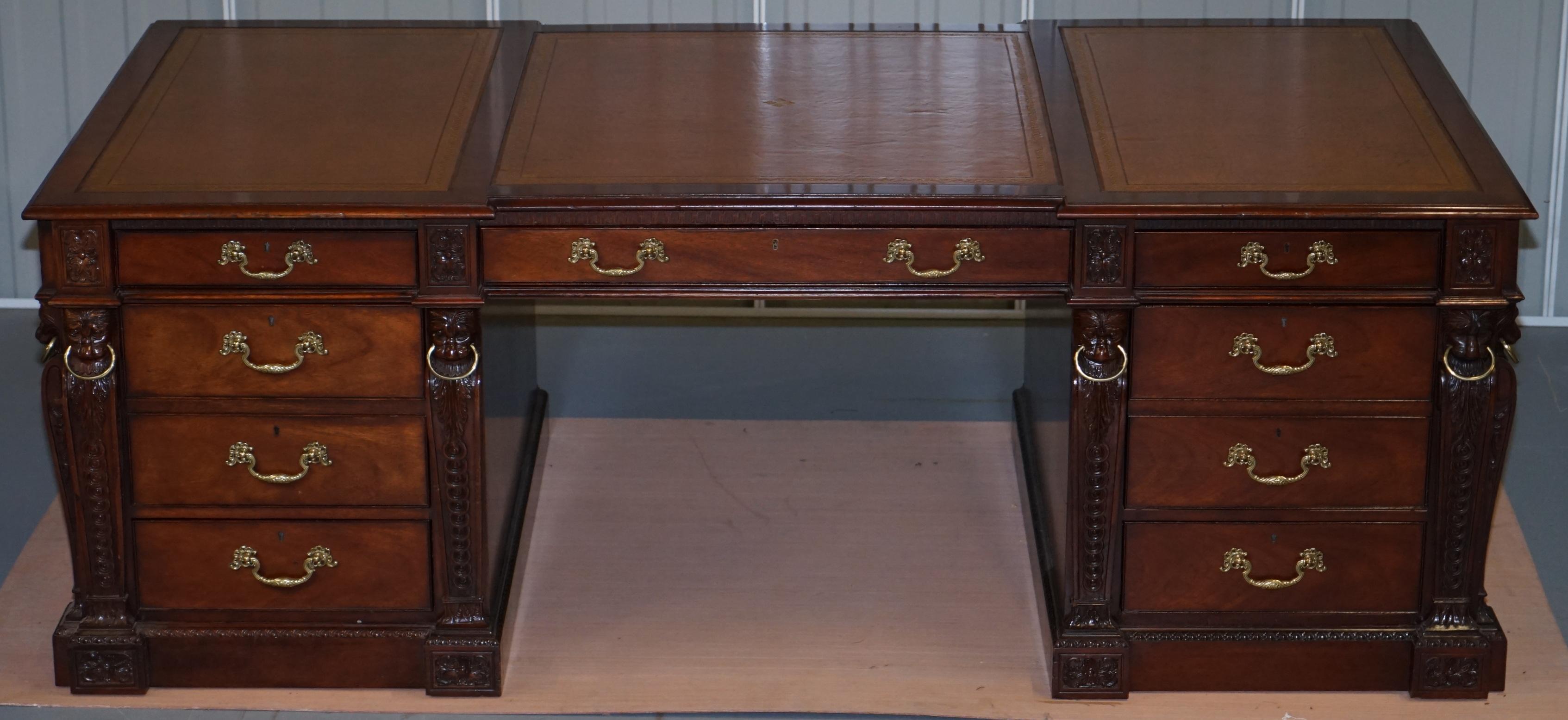 We are delighted to offer for sale this absolutely monumental Baker Furniture Stately Homes edition, William Kent 1740, Thomas Chippendale, twin pedestal double sided partners desk RRP £73,000

Where to begin, this desk is absolutely amazing, it