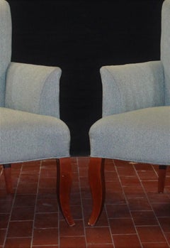 Stately Pair of Powder Blue Armchairs