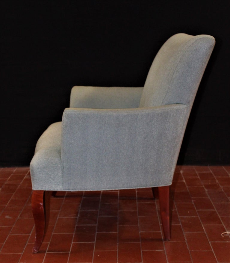 Stately Pair of Powder Blue Armchairs For Sale at 1stDibs