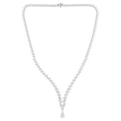 Statement 14.40Ct Pear Drop Diamond Wedding Necklace For Women 18K White Gold