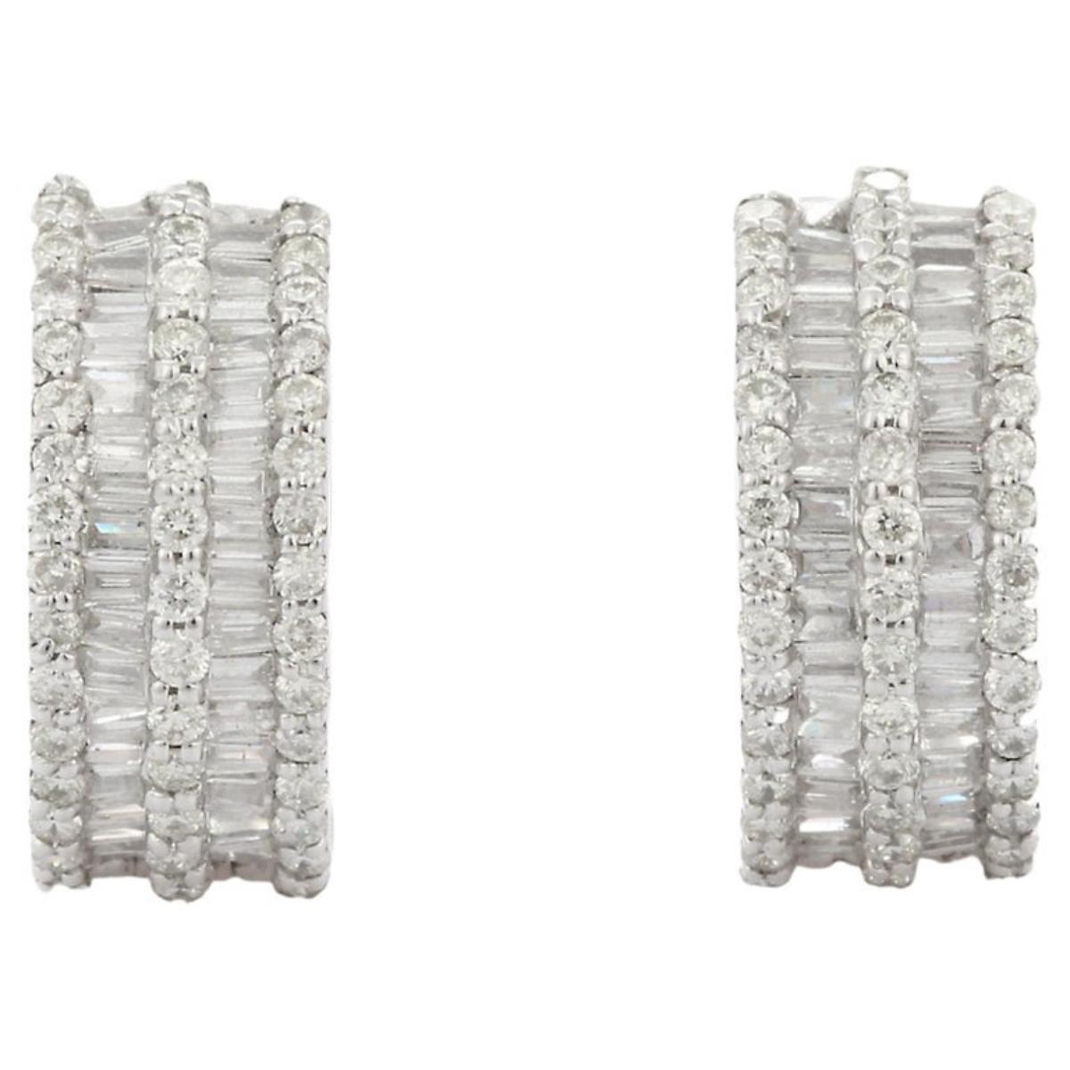 diamond hoop huggie earrings