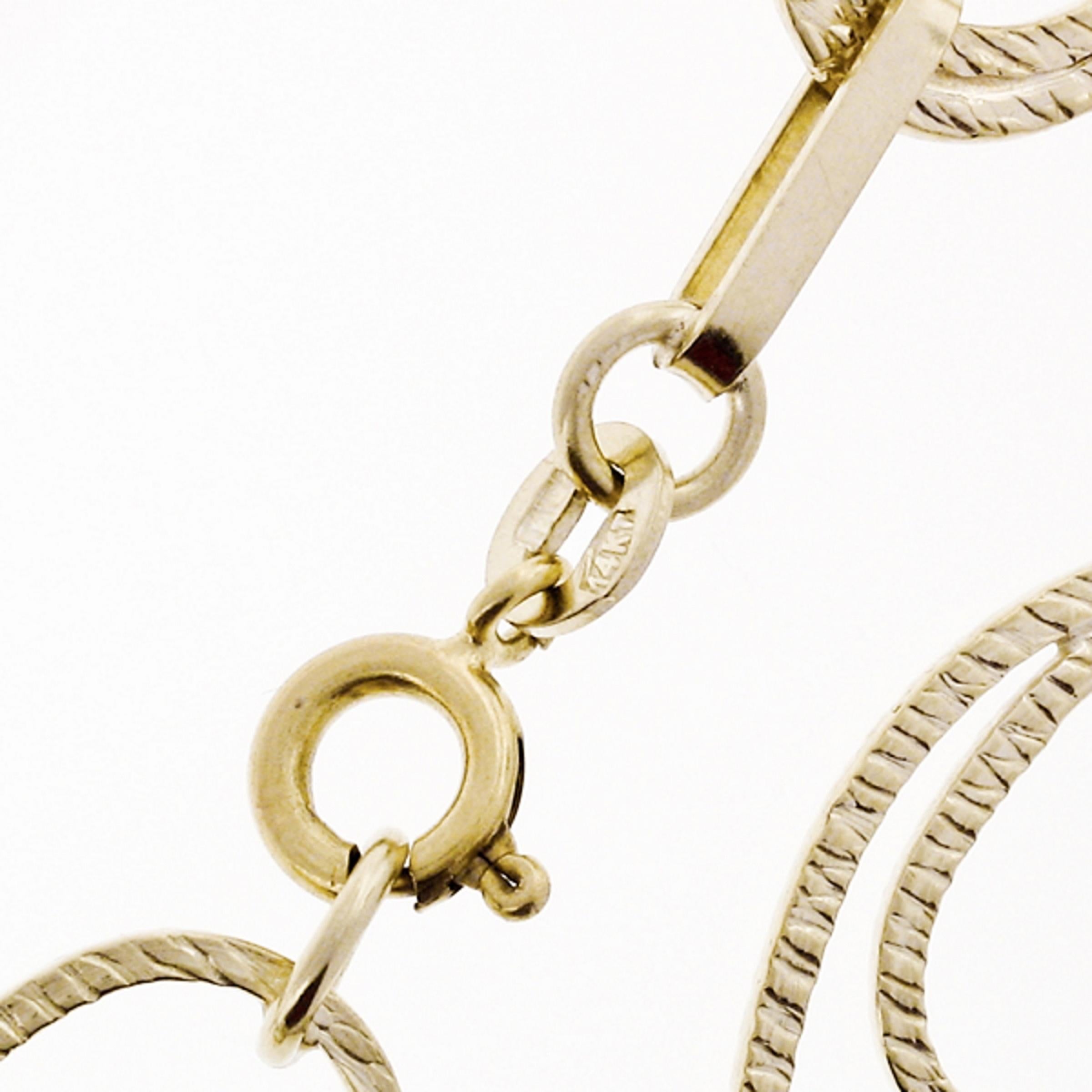 Collier long en or jaune 14K, 28