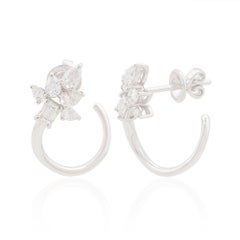 Statement 1.65 Carat SI/HI Diamond Stud Earrings 18 Karat White Gold Jewelry