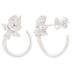 Boucles d'oreilles en or blanc 18 carats avec 1,65 carat de diamant SI/HI