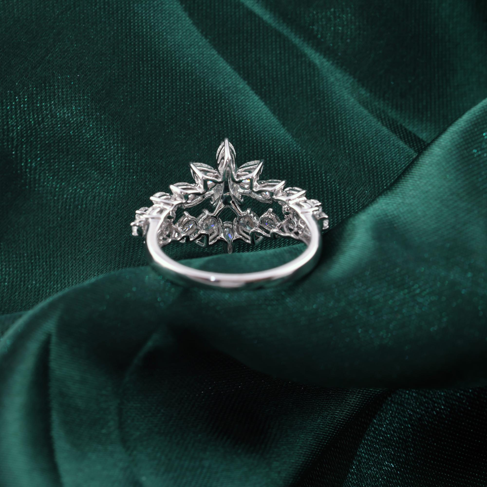 En venta: Statement 1.76Ct Pear Cut Natural Diamond Cocktail Ring 18K White Gold Jewelry  7