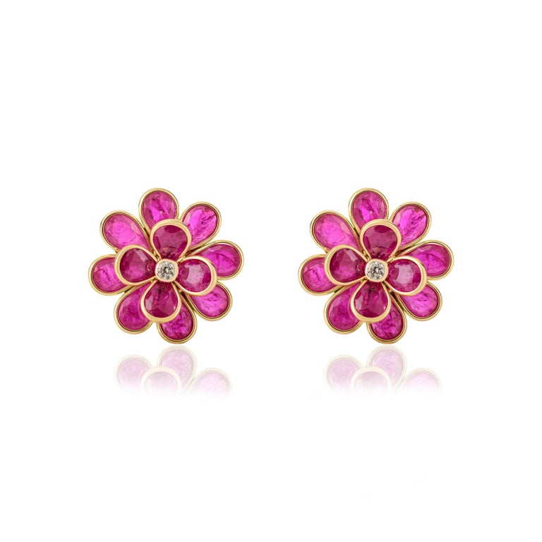 Boucles D'oreilles Cocktail En Or Massif 18 Carats - Modèle Clous (piercing), Occasion